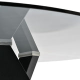 Smoke Grey Glass Dining Table with Black Base
