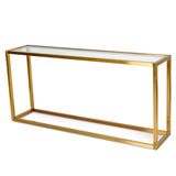 Tempered Glass Console Table with  Steel Base