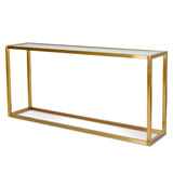 Tempered Glass Console Table with  Steel Base