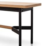 Natural Wooden Bench - Black Legs