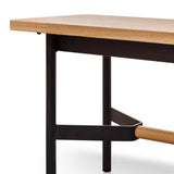 Natural Wooden Bench - Black Legs