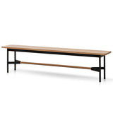 Natural Wooden Bench - Black Legs