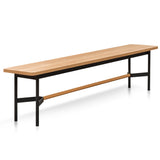 Natural Wooden Bench - Black Legs