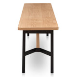 Natural Wooden Bench - Black Legs