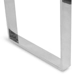 Polished Stainless Steel Console Table With Tempered Glass