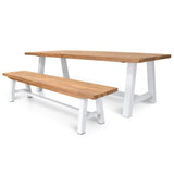 Outdoor Bench - White Legs