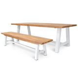 Outdoor 2.5m Dining Table With White Base