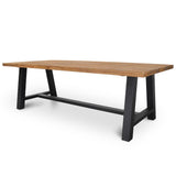 Outdoor 2.5m Dining Table With Black Base