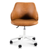 Tan Office Chair with White Base